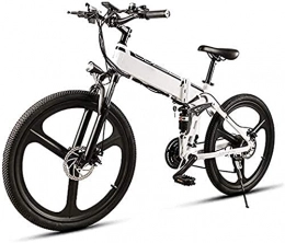 ZMHVOL Bici elettriches Ebikes, Bike elettrica a 26 pollici 21-velocità Bike elettrica 350W Bike elettrica pieghevole con batteria per ioni di litio rimovibile da 48v10ah, in lega di alluminio doppia bike a sospensione, velo