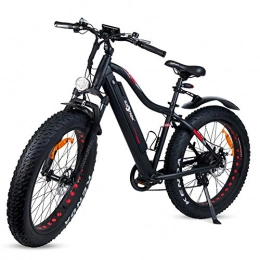 ECOXTREM Bici Ecoxtrem - Bicicletta elettrica, Fat Bike, 250 W, batteria 48 V, ruote Kenda 26", display LCD, leva di velocità, colore nero opaco.