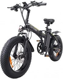 vakanmotor Bici elettriches Electric Bike 26" x 4.0 Fat Tire, Shimano 7 velocità, freni idraulici XOD anteriore e posteriore, Pieghevole e-bike urbana con motore senza spazzole, batteria rimovibile 48V 12.8Ah
