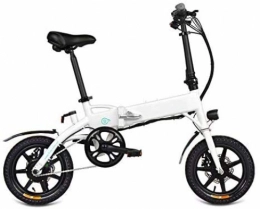 COUYY Bici elettriches Elettrica pieghevole bici, leggero e alluminio Bicicletta pieghevole con i pedali, Potenza Assist e 7.8Ah / 10.4Ah agli ioni di litio; bici elettrica con ruote e 250W motore da 14 pollici, Bianca, 7.8Ah
