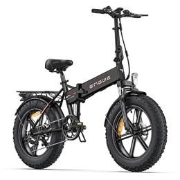 ENGWE Bici ENGWE Bici Elettrica Pieghevole, 20"×4.0" Fat Tire 7 Velocità Bicicletta Elettrica da 48V 13Ah Batteria Rimovibile, Autonomia di 50-120 km E-bike da per Ogni Terreno & MTB & Spiaggia & Neve (Nero-2)