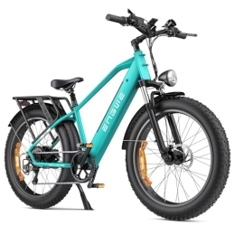 ENGWE Bici ENGWE E26 Bici Elettrica per Uomo Donna, 26"x4.0" Pneumatico Grasso, 250W 48V 16Ah Bicicletta Elettrica - Autonomia Fino a 140KM, Cambio a 7 Velocità, Doppia Sospensione (High-Step, Blu gemma)