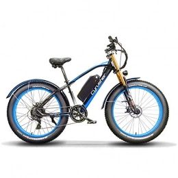 Extrbici Bici elettriches Extrbici 26 Pollici Ruota per Tutti i Terreni Grasso Bicicletta elettrica Bici in Alluminio Bici 48V 13AH Batteria al Litio Snow Bike 7 velocità (QIHANG 1000W, Nero Blu)