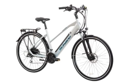 F.lli Schiano Bici F.lli Schiano E-Wave 28" E-Bike, Bici Elettrica da Trekking con Motore 250W e Batteria al Litio 36V 11, 6Ah estraibile, con Shimano 24 Velocità, colore Silver, Display LCD