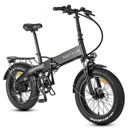 F-wheel Bici elettriches F-wheel Bicicletta Elettrica Pieghevole F063, 20"X 4.0 Bici Elettriche Fat Tire per Adulti, 350W Motore 25Km / h, Batteria 48V / 10Ah, Bici Pedalata Assistita con Shimano 7 Velocità e LCD