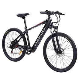 GTWO Bici elettriches F1 27, 5 pollici Ruote mountain bike, Ebike con trasmissione a 7 velocità per adulti, freni a doppio disco (Nero rosso)