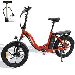 Fafrees Bici elettriches Fafrees Bici Elettrica Pieghevole da 20 pollici, Batteria Super Capacità 250W 36V 15AH, Shimano 7S, Pneumatico Grasso 20"* 3.0 (rosso)