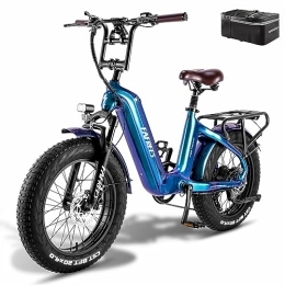 Fafrees  Fafrees Bicicletta elettrica 1080Wh, 20"*4.0" Fatbike, 22.5Ah / Batteria Samsung, Ebike in fibra di carbonio, Mountain Bike elettrica per adulti, autonomia 100KM, F20 Master 2023 (Blu)