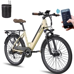 Fafrees Bici elettriches Fafrees Bicicletta elettrica da donna F26 Pro [ Ufficiale] Urban Bicicletta da donna 26 pollici con app City Ebike 250 W, 36 V / 10 Ah, 25 km / h, biciclette elettriche