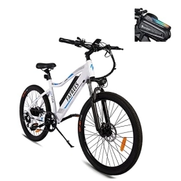 Fafrees Bici elettriches Fafrees F100 E-Bike Electric Mountain Bike 26", bicicletta elettrica con batteria 48 V / 11, 6 AH Shimano 7S, per uomo e donna, colore bianco