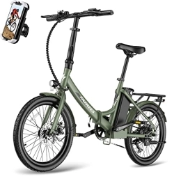 Fafrees Bici Fafrees F20 Light Bicicletta elettrica pieghevole da 20 pollici, 36 V, 14, 5 Ah, batteria elettrica da donna, 120 kg, 250 W, bicicletta elettrica pieghevole, 25 km / h, mountain bike Shimano 7S (verde)