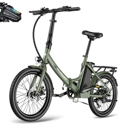 Fafrees Bici Fafrees F20 Light Bicicletta elettrica pieghevole da 20 pollici, bici elettrica da uomo 36 V 14, 5 AH, bici da 250 W 120 kg, Ebike da donna max. 25 km / h, Shimano 7S, bicicletta pieghevole (verde)