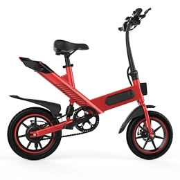 Fafrees Bici elettriches Fafrees Y-One Bicicletta elettrica con pedale, 14", per adulti, motore brushless, 36 V / 10 A / 25 km, IP54, Rosso