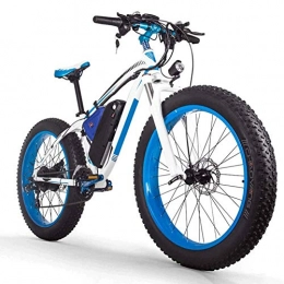 CHXIAN Bici Fat Bike Elettrica, Mountain Bike Elettrica Bici Elettrica da 26" con Batteria al Litio 36V 8Ah / 350W Shimano a 21 velocità Freno a Disco Bicicletta Elettrica (Color : Blue)