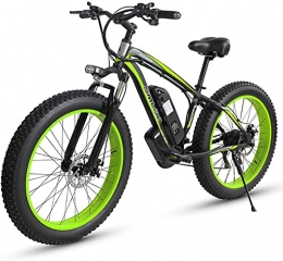 AKEZ Bici Fat Tire Bici elettrica per Aadults Uomini – 26 pollici Mountain Bike 1000 W motore batteria rimovibile impermeabile 48 V 15A – Shimano 21 velocità cambio cambio bici e doppio freno a disco (verde)