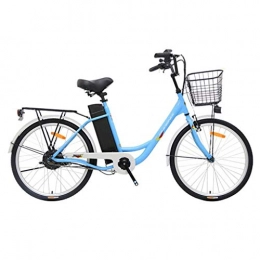 FFF-HAT Bici FFF-HAT Bicicletta elettrica da 24 Pollici per Mountain Bike elettrica per pendolari / per Adulti con Cestino ， Blu