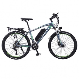 FFF-HAT Bici elettriches FFF-HAT Mountain Bike elettrica per Adulti, Bicicletta Staccabile con Batteria al Litio Portatile da 27 '' a 27 velocità, Cambio Professionale da 27 ， Verde