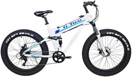 FFSM Bici elettriches FFSM 26" * 4.0 Fat Tire Montagna elettrica Biciclette, 350W / 500W Motore, 7 velocit Neve Bike, Sospensione Anteriore Posteriore (Colore: Bianco, Dimensione: 500W 14Ah + 1 di Ricambio Battrey) plm46