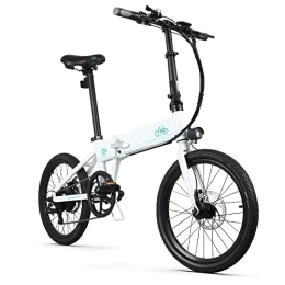 Fiido Bici elettriches FIIDO Bici elettrica pieghevole D4S 20" 250W motore bici elettrica, 36V / 10, 4Ah City Mountain Bike E-Bike Brushless per Aldult Mens Donna, E-MTB Shimano 6 - bianco
