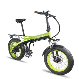 FLAGCO Bici elettriches FLAGCO Bicicletta elettrica Pieghevole 20IN 250W + 48V 15AH, Bicicletta elettrica per Adulti Bicicletta elettrica da Montagna con Shimano 7 velocità e Display LCD 25 km / h (Color : Green)