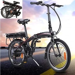 CM67 Bici Foldable City Bike Unisex Adulto 20' Nero, Biciclette elettriche da Montagna per Adulti Shimano a 7 velocit adatta Bici elettrica 250W 36V 10AH Batteria al Litio Bicicletta
