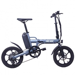 LFANH Bici elettriches Folding Bike Elettrico Electric City Bike, con 250W Motore 13 Ah Batteria al Litio Ricaricabile 50 Chilometraggio 16"Città E-Bike per Adulti Folding velocità Fino A 25 Km / H per Adulti Unisex, Grigio