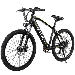 GTWO Bici elettriches G2 Mountain Bike elettrica da 27, 5 pollici MTB per uomini e donne con batteria al litio rimovibile a 27 velocità di trasmissione (Nero giallo)