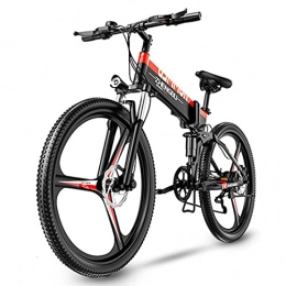 GAOXQ Bici elettriches GAOXQ Bici Elettrica da 400 W 26 per Adulti Bicicletta Elettrica per Pendolari / Mountain Bike Elettrica, 48 V Ebike con Batteria da 10 Ah, 27 Marce Professionali Red black-27 Speed