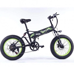 Gaoyanhang Pieghevole Bici elettrica 500W Motore con 48V 8Ah Rimovibile agli ioni di Litio da 20 Pollici Ebike Fat Tire Bicicletta elettrica (Color : Green)