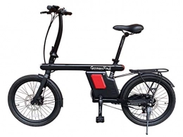 GermanXia Bici GermanXia Bicicletta elettrica pieghevole da 20", 19 kg, Urban 250 W, 36 V, batteria Intubo, freno a disco (nero con manopola dell'acceleratore)