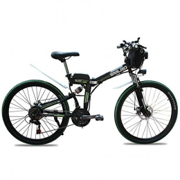 GGJJ ZHZZ Mountain Bike, Portatile Elettrico Pieghevole Auto 48V Batteria al Litio per Adulti Batteria da Auto Comfort ed Assorbimento delle Vibrazioni,Verde