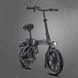 GHGJU Bici GHGJU Bicicletta Pieghevole Bicicletta elettrica per Adulti Piccola Bicicletta ciclomotore elettrica da 14 Pollici Adatto per Tutti Gli Sport e Il Ciclismo di Tutti i Giorni (Color : Black)