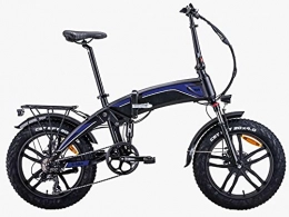 giordano shop Fat-Bike Bicicletta Elettrica Pieghevole 48V a Pedalata Assistita 20" 250W Sport Bike Blu