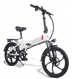GJJSZ Bici elettriches GJJSZ Tapis roulant Pieghevole, Bicicletta elettrica, Bicicletta elettrica Pieghevole per ciclomotore e-Bike con Telecomando Motore 48V 350W Bianco
