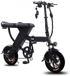Gpzj Bici Gpzj Bici elettrica, Facile da Piegare e trasportare Design Mini Pedale a Due Ruote per Auto elettrica Bici Leggera e in Alluminio Pieghevole con Pedali per Uomo e Donna, 110 km
