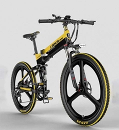 GQQ Bici elettriches GQQ Bicicletta a Velocit Variabile, Mountain Bike Elettrica da Uomo per Adulti, Batteria Al Litio da 48 V 10, 4 Ah, Bici Elettriche in Lega Di Alluminio da 400 W, 7Gangoffroad, B, un