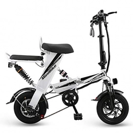 GRF-XB Bici elettriches GRF-XB 12" Pieghevole Bici elettrica for Adulti, 48V 15AH 350w E-Bike con Bici Supporto del Telefono, for Travel Citt Commuting Outdoor Ciclismo Work out (Color : White, Select : 15AH)