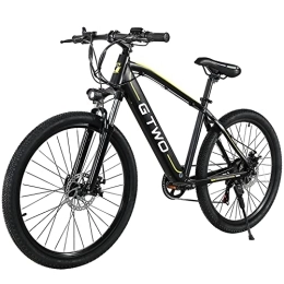 GTWO Bici elettriches GTWO G2 Mountain Bike elettrica da 27, 5 pollici MTB per uomini e donne con batteria al litio rimovibile a 27 velocità di trasmissione (Nero giallo)