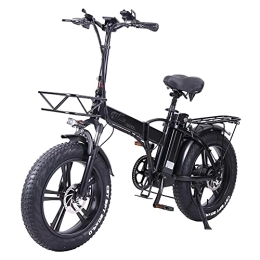 CMACEWHEEL Bici GW20-NEW Bici elettrica pieghevole da 20 pollici, ruota integrata, mountain bike con pneumatici grassi, forcella anteriore con sospensione (15Ah)