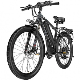 HAOYF Bici elettriches HAOYF Mountain Bike Elettrica, Bicicletta Elettrica Impermeabile da 26 '' da 400 W con Batteria agli Ioni di Litio Rimovibile da 48 V 10, 4 Ah per E-Bike Shimano A 21 velocità, Grigio