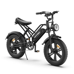 happyrun Bici elettriches happyrun Bicicletta elettrica per adulti, serbatoio 20" Fat Tire Ebike con motore 250W, batteria rimovibile 48V 18Ah, Shimano 7-Speed e doppio ammortizzatore, fino a 25KMH