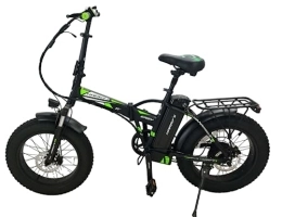Genérico Bici HARRY'S EASY BIKE - NERO / VERDE - Bicicletta Elettrica Fat-bike Pieghevole con Motore da 250W, Telaio Pieghevole Alluminio, Batteria 36W10AH, Display LCD, Cambio Shimano a 7 Velocità