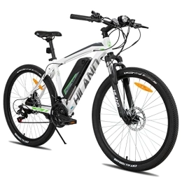 STITCH Bici elettriches Hiland Mountain Bike Elettrica da 26 Pollici con Shimano a 21 velocità Ciclomotore 250W con Freno a Disco E-MTB per Uomo e Donna con Forcella Ammortizzata Batteria al Litio da 36 V 10, 4 Ah Bianco