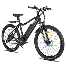 ROCKSHARK Bici elettriches HILAND Vélo électrique 26 / 27, 5" Fat Tire Aluminium Mountain Vélo électrique VTT Shimano 21 vitesses & Moteur arrière pour vélo 25 km / h avec fourche de suspension VTT