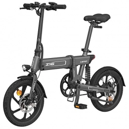 Cleanora Bici elettriches HIMO Z16 Bicicletta elettrica pieghevole per adulti, mountain bike, bici elettrica da 16 pollici / E-bike per pendolari, batteria 36V 10Ah, ammortizzatore, IPX7 Impermeabile grigio