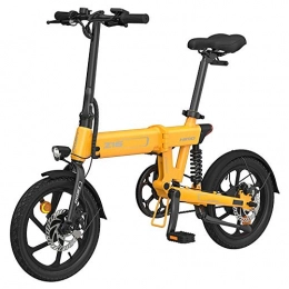Cleanora Bici elettriches HIMO Z16 Bicicletta elettrica pieghevole per adulti, mountain bike, bici elettrica da 16 pollici / E-bike per pendolari con motore da 250 W, batteria 36V 10Ah, ammortizzatore, IPX7 Impermeabile giallo