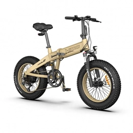 ADO Bici elettriches HIMO ZB20 MAX 4.0 Fat Tire Bici Elettrica Pieghevole, Batterie Rimovibili da 48 V / 10 Ah, 250W Motor, Shimano 6, e-Bike per spiaggia / neve / tuttoterreno, Cachi