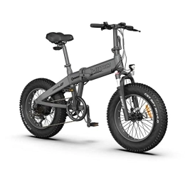 ADO Bici HIMO ZB20 MAX 4.0 Fat Tire Bici Elettrica Pieghevole, Batterie Rimovibili da 48 V / 10 Ah, 250W Motor, Shimano 6, e-Bike per spiaggia / neve / tuttoterreno, Nero