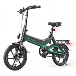 HITWAY Bici elettriches HITWAY Bici elettrica Leggera da 250 W Pieghevole elettrica con pedalata assistita con Batteria da 7, 5 Ah, 16 Pollici, per Adolescenti e Adulti (Nero)