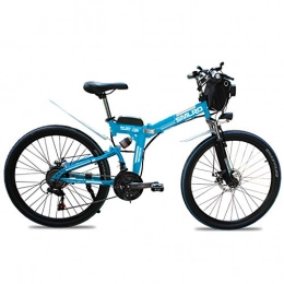 HJCC Bici elettriches HJCC Bicicletta Elettrica, Bici Elettrica Pieghevole 350W 36V con Schermo LCD, Mountain Bike Elettrica per Adulti, Blu